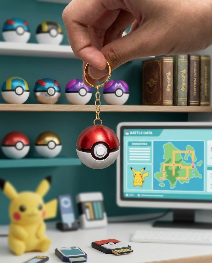 Poke ball clicker keychain collection