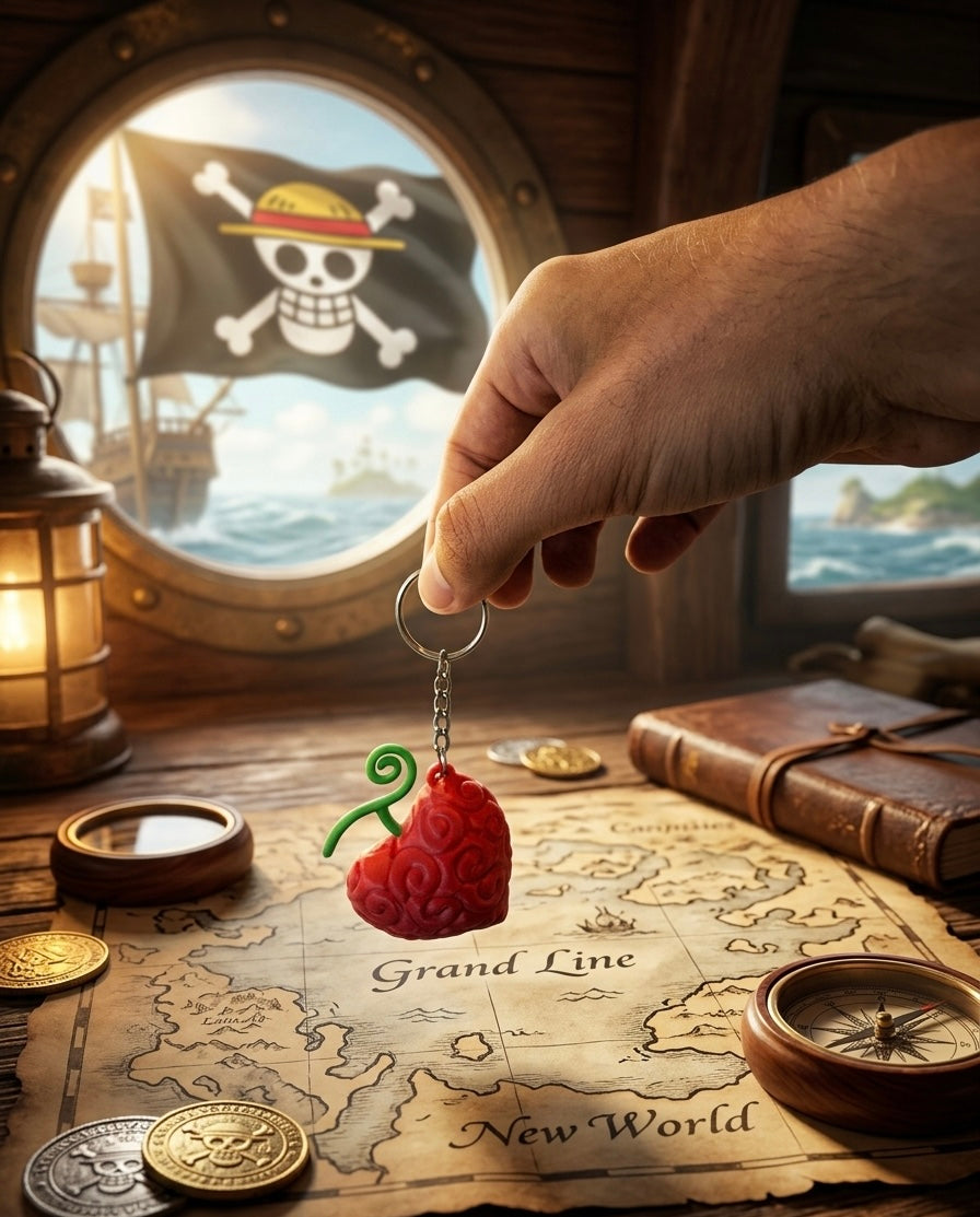 One Piece devil fruit keychains