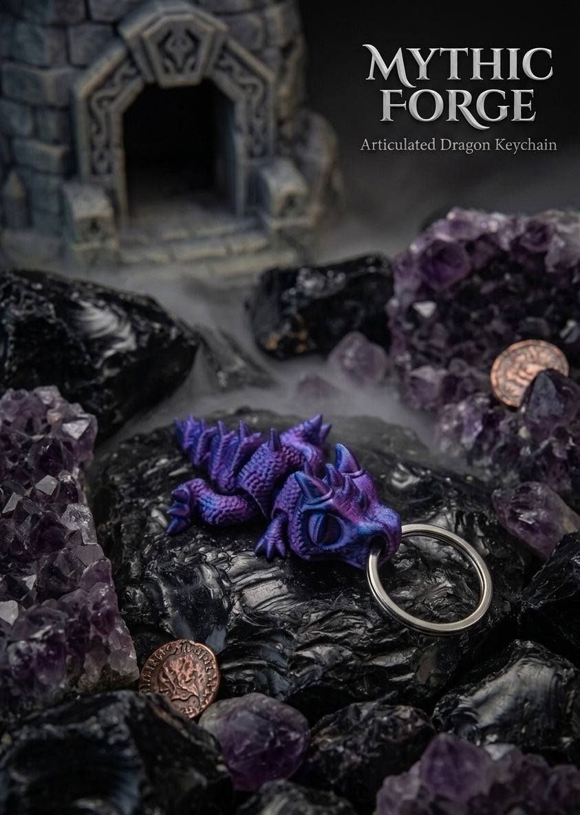 Dragon bull ring flexi keychain