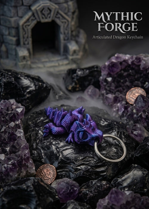 Dragon bull ring flexi keychain