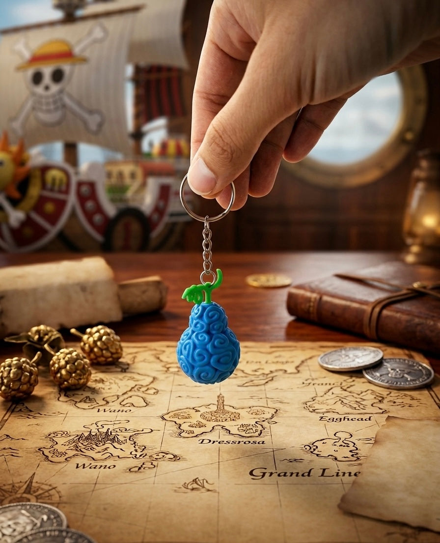 One Piece devil fruit keychains