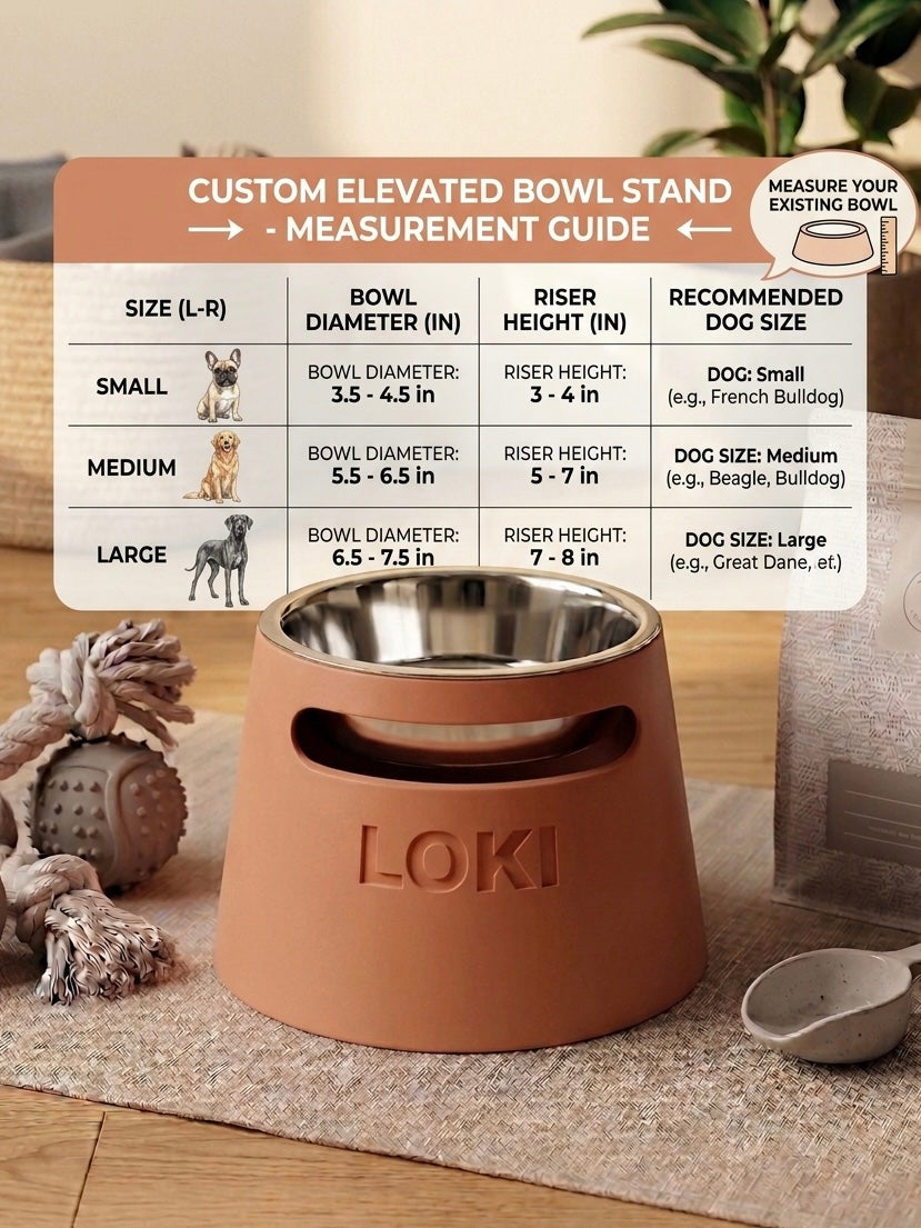 Elevated Pet Bowl Stand – Personalized Name & Size