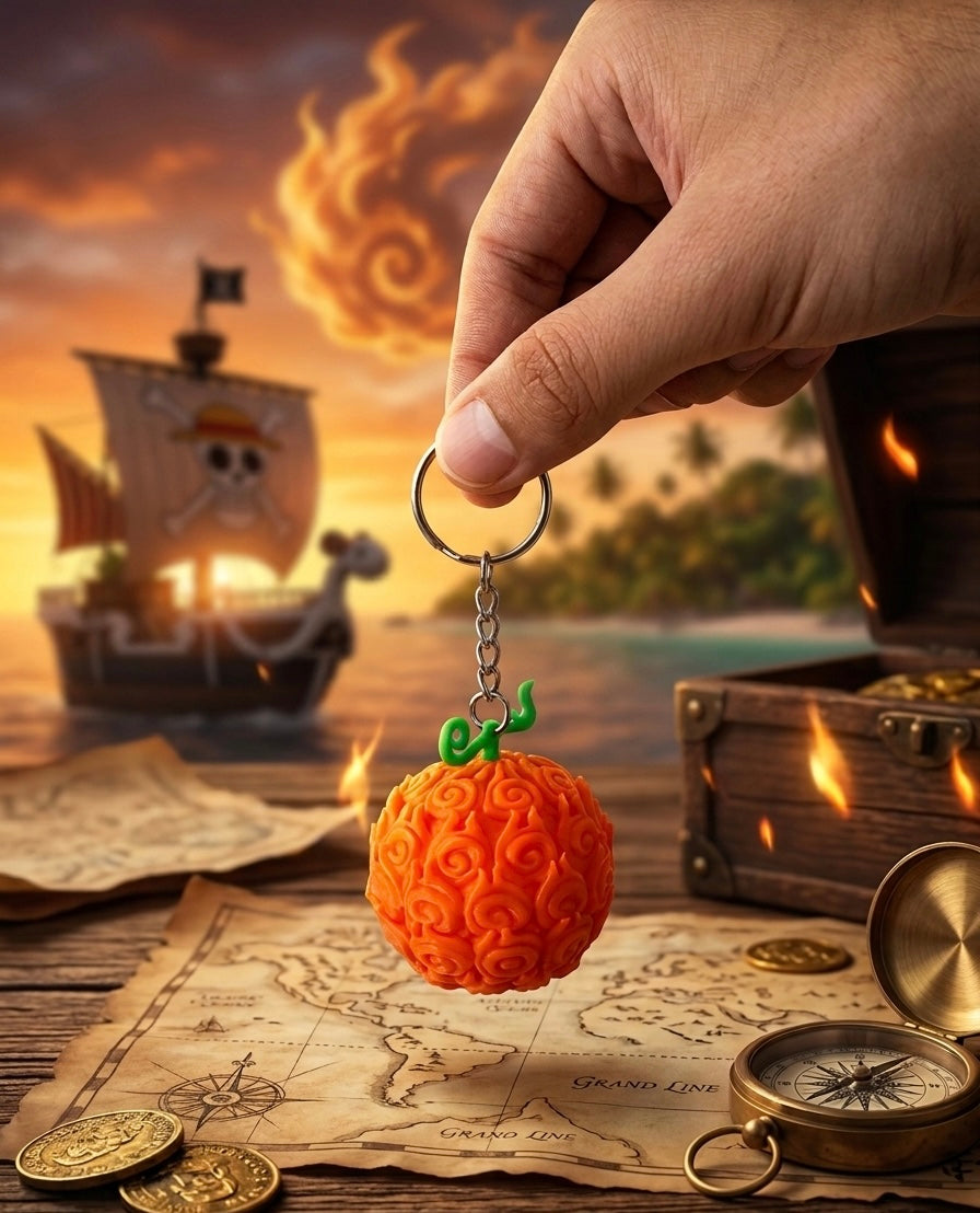 One Piece devil fruit keychains