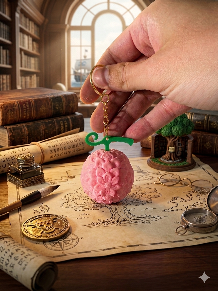 One Piece devil fruit keychains