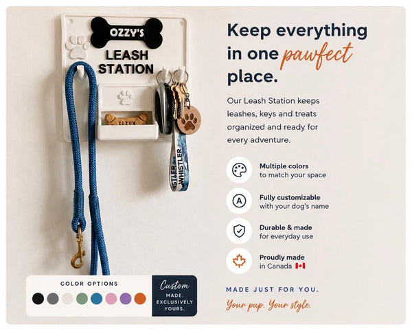 Pet Leash Station - Add your pet's name and pick your color!