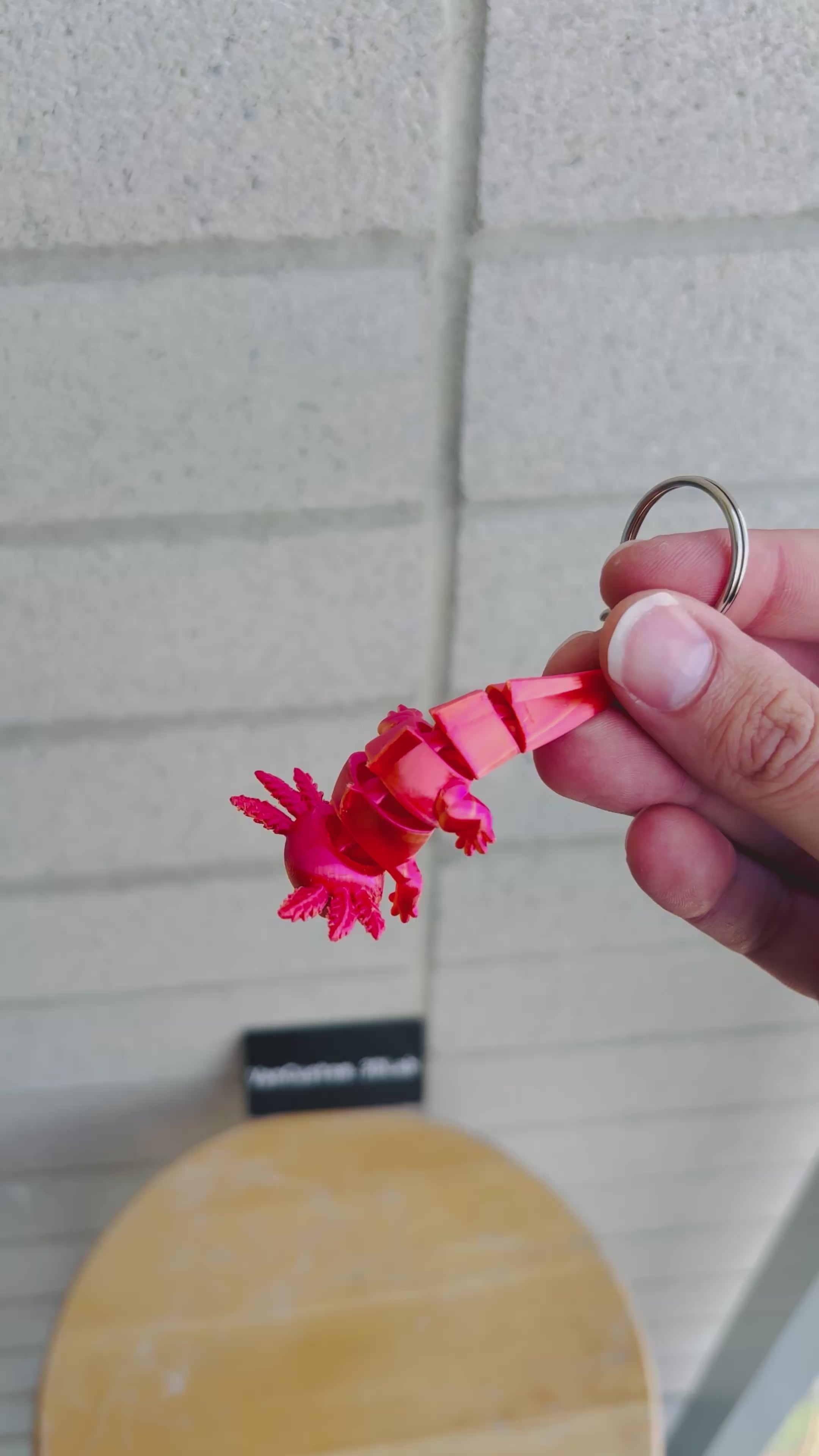 Axolotl keychain dual tone colors